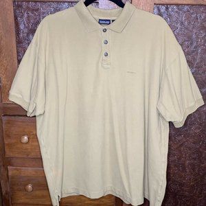 Patagonia Organic Cotton Polo Mens XL Button Collar Pullover Beige SS Shirt